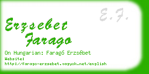 erzsebet farago business card