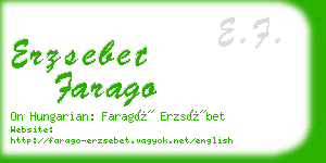 erzsebet farago business card